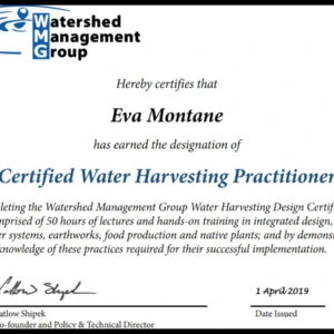 Certified Water Harvesting Design Practitioners