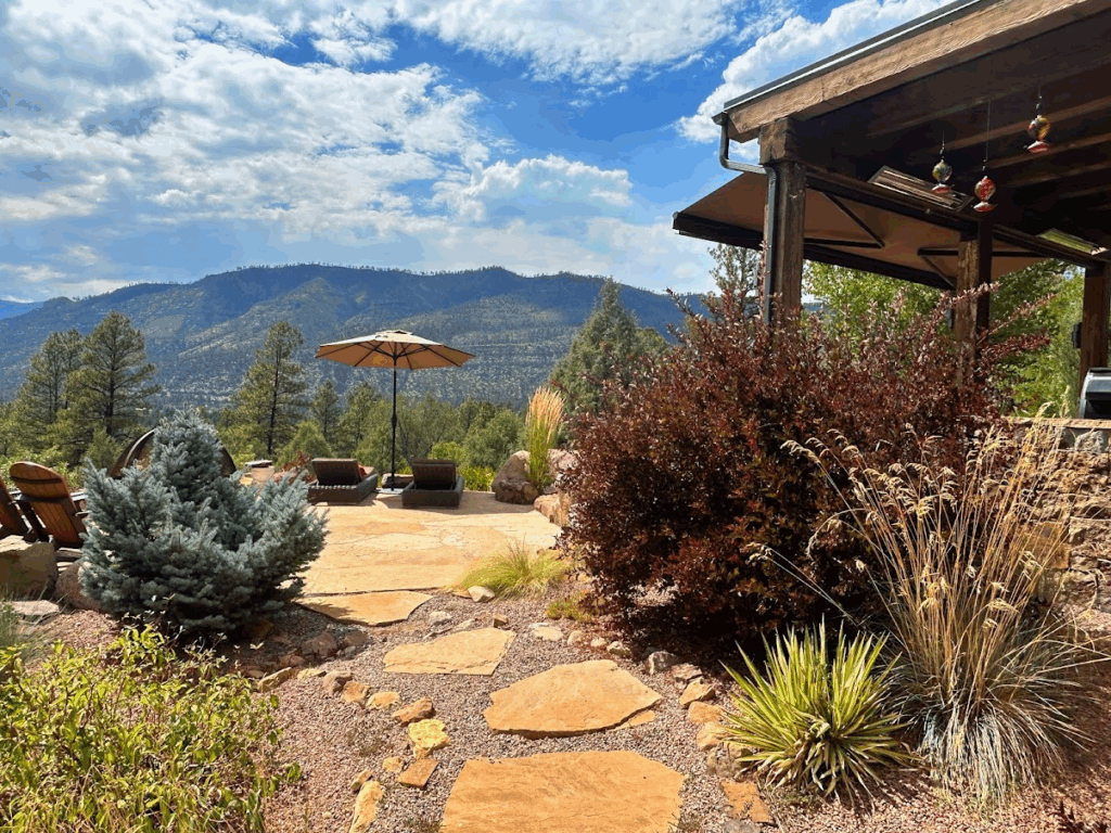 Landscape Design by Columbine Landscapes Co. Views over the San Juan Mountains
