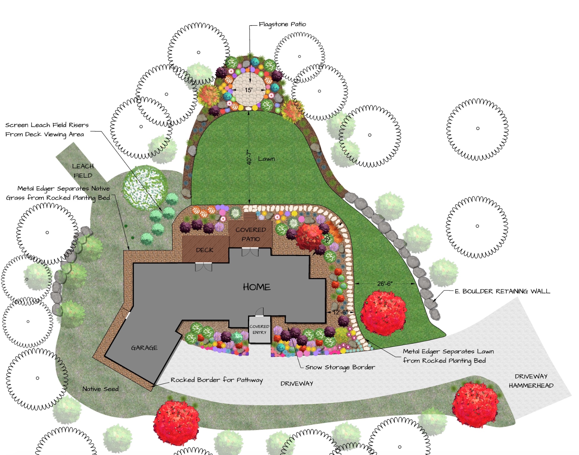 Guest House Oasis — planting plan
